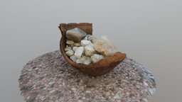 Broken Stone Pot pot, pottery, outdoor, stones, gardening, metashape, agisoft, decoration