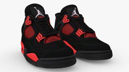 Nike Air Jordan 4 red thunder people, fashion, urban, secondlife, ar, shoes, nike, trainer, woman, footwear, sneaker, adidas, sims, jordan, apparel, streetwear, shoescan, character, man