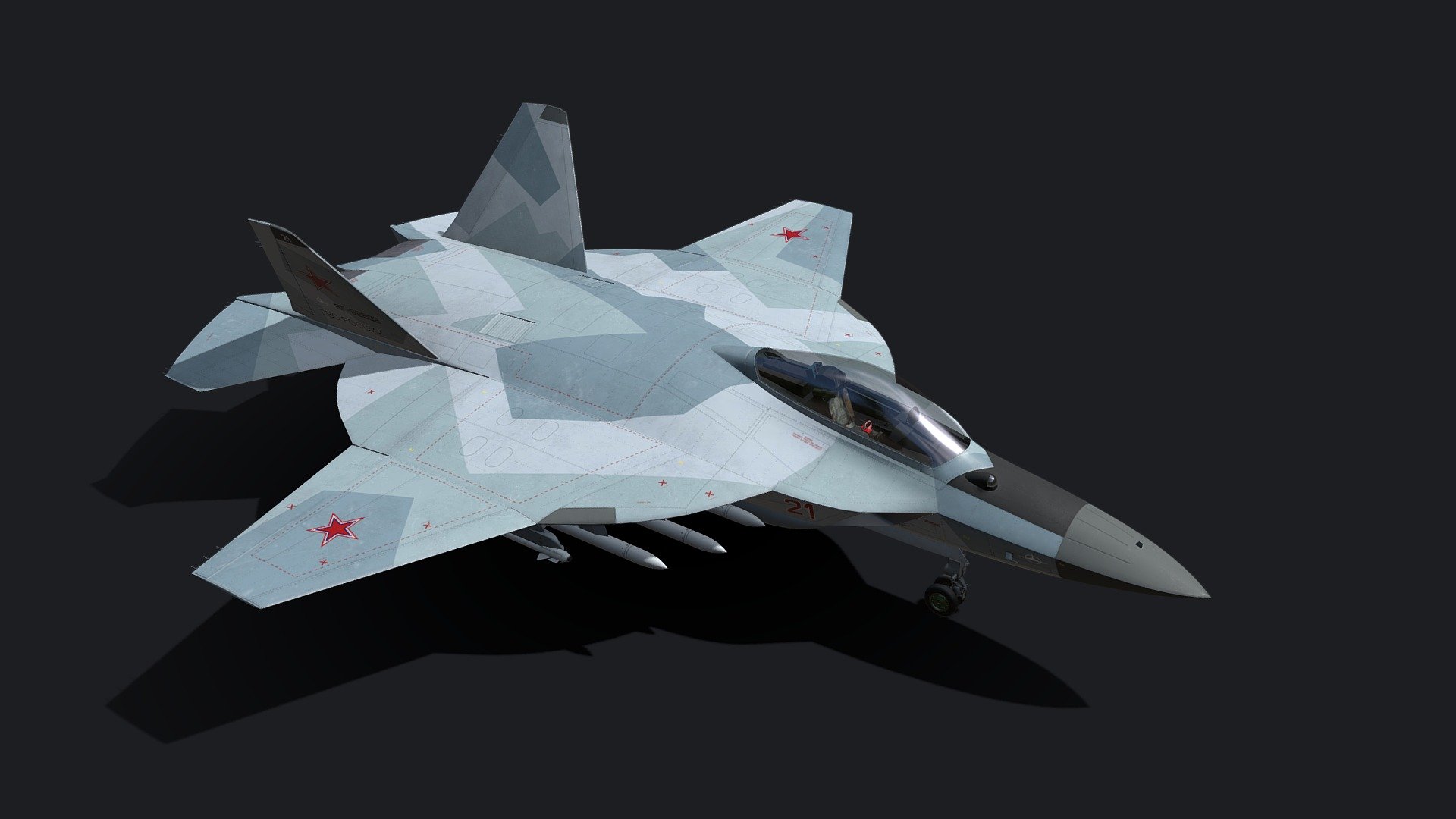 The I-2000 LFS is a concept-plane made for the LFS project. However, the project was cancelled in favor of the PAK FA program (which later resulted in the Su-57). The S-55 LFS was also spawned from this project (which also appears in the AFD series). This would not be the end for the interesting I-2000, however; the plans influenced the design of a recent aircraft, the Iranian HESA Shafaq. As a result, the I-2000 interestingly lives on through that plane 3d model