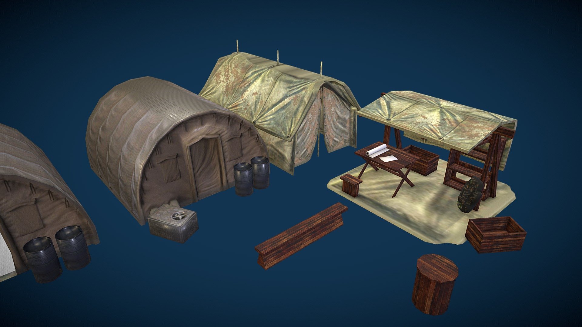 Camping pack that can be used for mobile game project 3d model