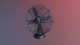Desk Fan ventilator, wind, fan, desk, rust, detailed, cooling, metashape, substancepainter, substance, game, pbr, lowpoly, air, technology, animation, animated