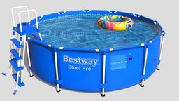 Bestway Frame Water pool with Stair frame, pro, diving, child, pool, summer, water, escape, swimming, stair, environment, steel, waterpool, bestway, intex