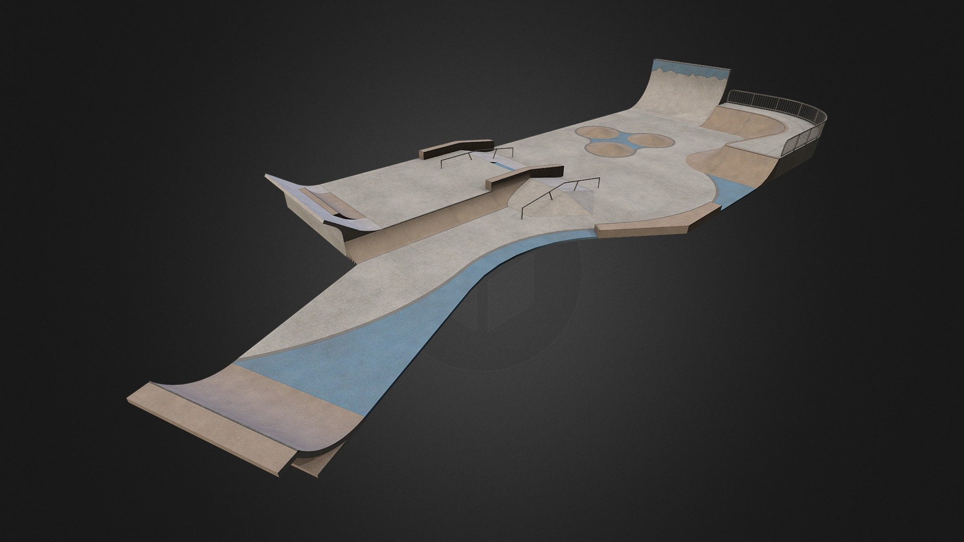 Published by 3ds Max - Maleny Skatepark - 3D model by bearbackjack 3d model