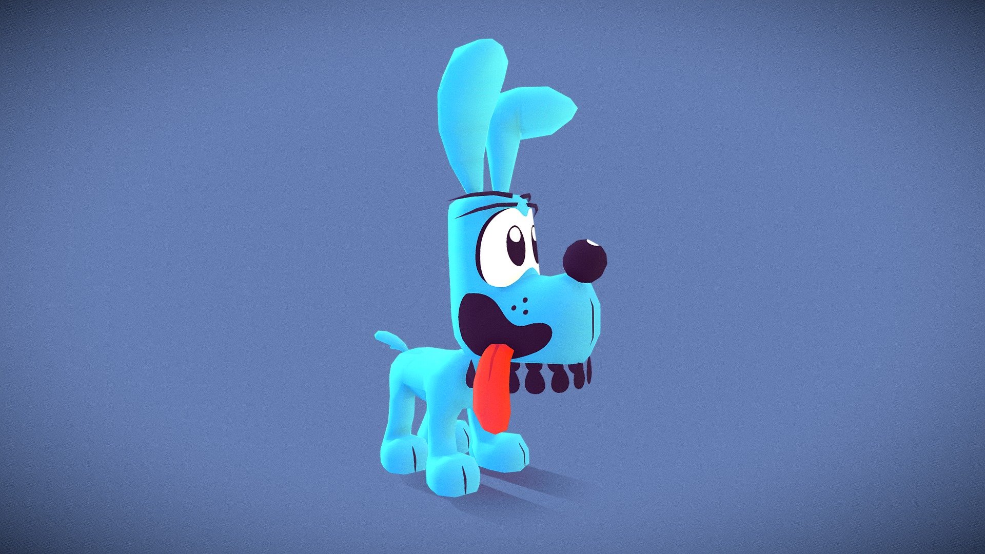 This is Bidu. Original character created by Mauricio de Sousa, a famous Brazilian cartoonist. I wanted to pay him a tribute by modeling a 3D version of his blue dog character. Here's a picture of it so you can know his original art style.

 - Bidu - 3D model by Igor Lemon (@igorlemon) 3d model