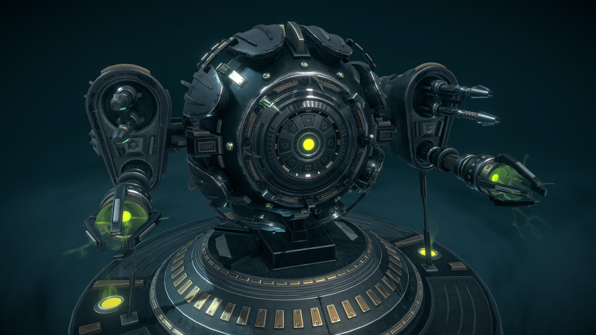 Inspired by the Matrix and Warhammer 40K universe, the sentinel is intended for 3D printing.
The figurine is broken down into 5 parts: basement – ​​gun – head – eye – objects

The technical sheet for real-time use:
111,652 tris
5 PBR shaders (metalness/roughness) with 6 maps (albedo – ao – emissive – metalness – normal – roughness)

3DsMax – 3DCoat – Photoshop - Illustrator

https://www.artstation.com/artwork/yD3DdO - sentinel - Buy Royalty Free 3D model by carlito69 (charles coureau) (@carlito69) 3d model