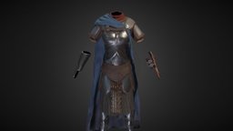 Heavy Armor Black Harbor Guard armor, baking, medieval, shoes, boots, skyrim, cuirass, gauntlet, gloves, maya, 3d, texture, zbrush, modelling, cloack