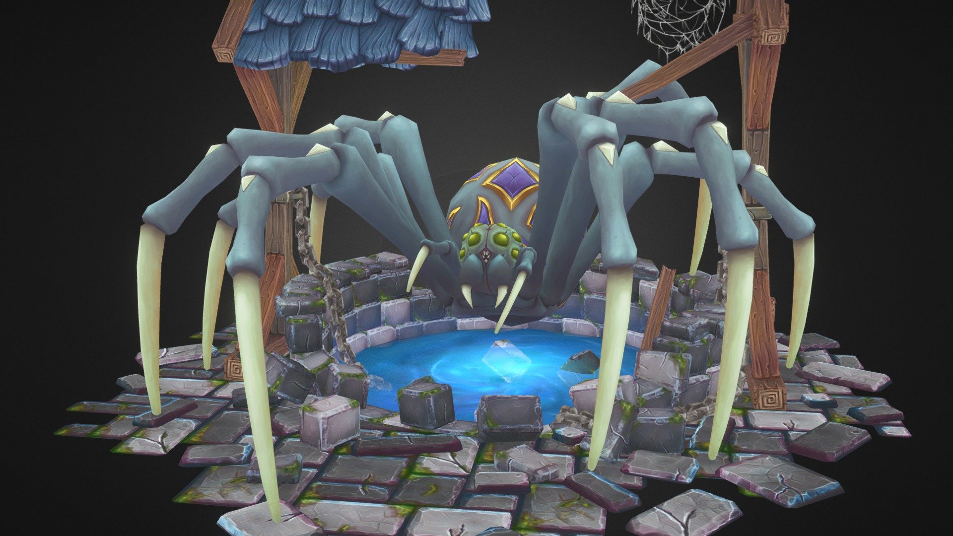 artstation: https://www.artstation.com/artwork/1xa1q8 - The Well Spider's Portal - Download Free 3D model by James Rooney Barker (@JamesRooneyBarker) 3d model