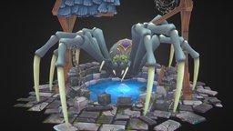 The Well Spiders Portal portal, sculpted, spider, painted, stylizedcharacter, character, handpainted, stylized, wow