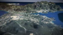 Elba, Italy, (TIN, OSM, AsterGDEMv3, MapBox) terrain, italy, island, opensource, gltf, terrain-model, building, elevationapi