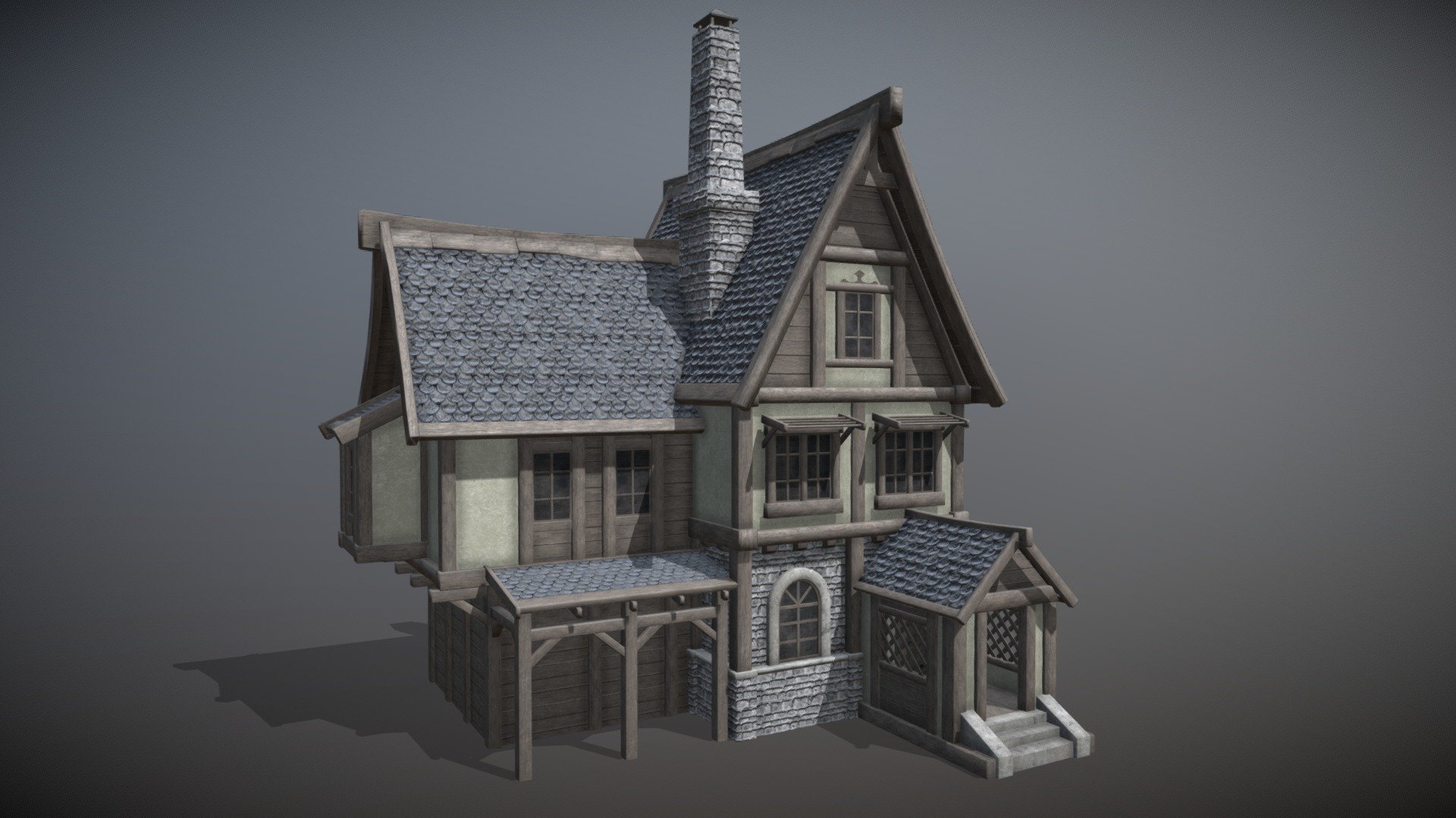 First time working with a generic texture. The main goal was to create an old style house and texturize it with a trim sheet and an atlas. (8124 triangles) This is a university project at Nad school and some of the materials are taken on https://share-legacy.substance3d.com/. Thanks to all the great artists who created these materials! - Medieval house | Generic Textures | Game ready - Download Free 3D model by by__Rx 3d model