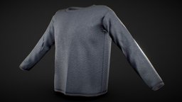 Crew neck long-sleeve t-shirt male quad, topology, uv, tshirt, shirt, fashion, top, 4k, daz, realistic, marvelous, ue4, uvmapping, unwrapped, texure, non-overlapping, substance, maya, 3dsmax, blender, pbr, lowpoly, gameasset, zbrush, material, gameready, cc4, noai, paradoox