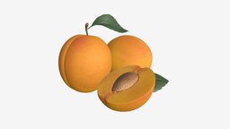 Apricot fresh and cutted off fruit with leaf food, fruit, organic, fresh, yellow, rip, peach, apricot, slice, crop, juicy, cutted, vitamine