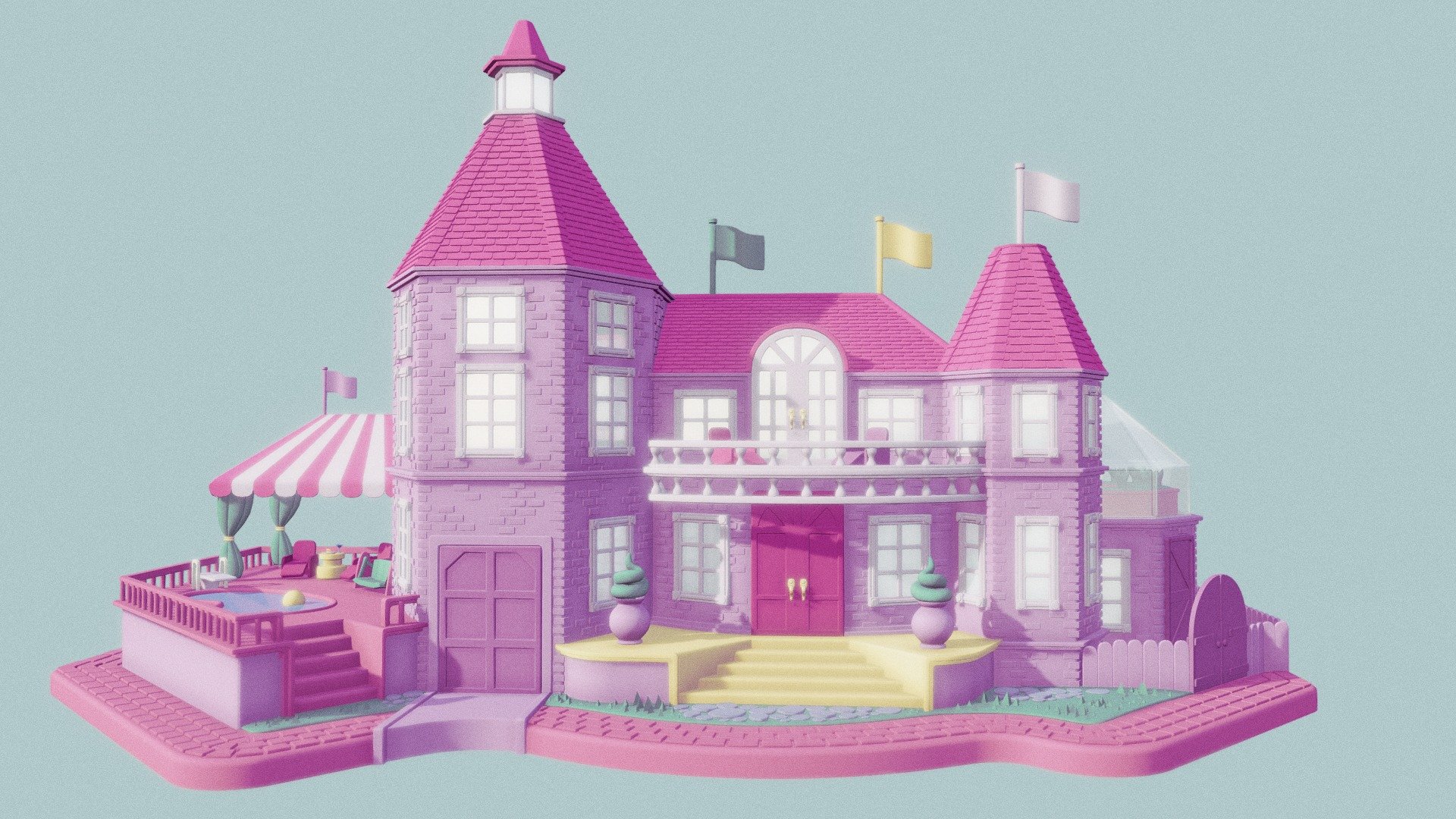 1994 Polly Pocket Magical Mansion - 3D model by bloomia 3d model