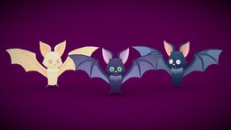 Cute Little Bats 02 cute, bat, dead, vampire, haunted, scary, hood, casual, snap, gradient, bats, boo, emoji, cartoon, game, blender, witch, house, stylized, ghost, halloween, spooky, horror, booh, noai