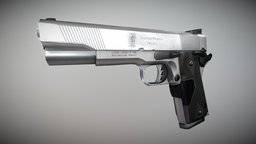 45 ACP Smith and Wesson Handgun handgun, firearm, pistol, weapon, lowpoly, blender3d, gun