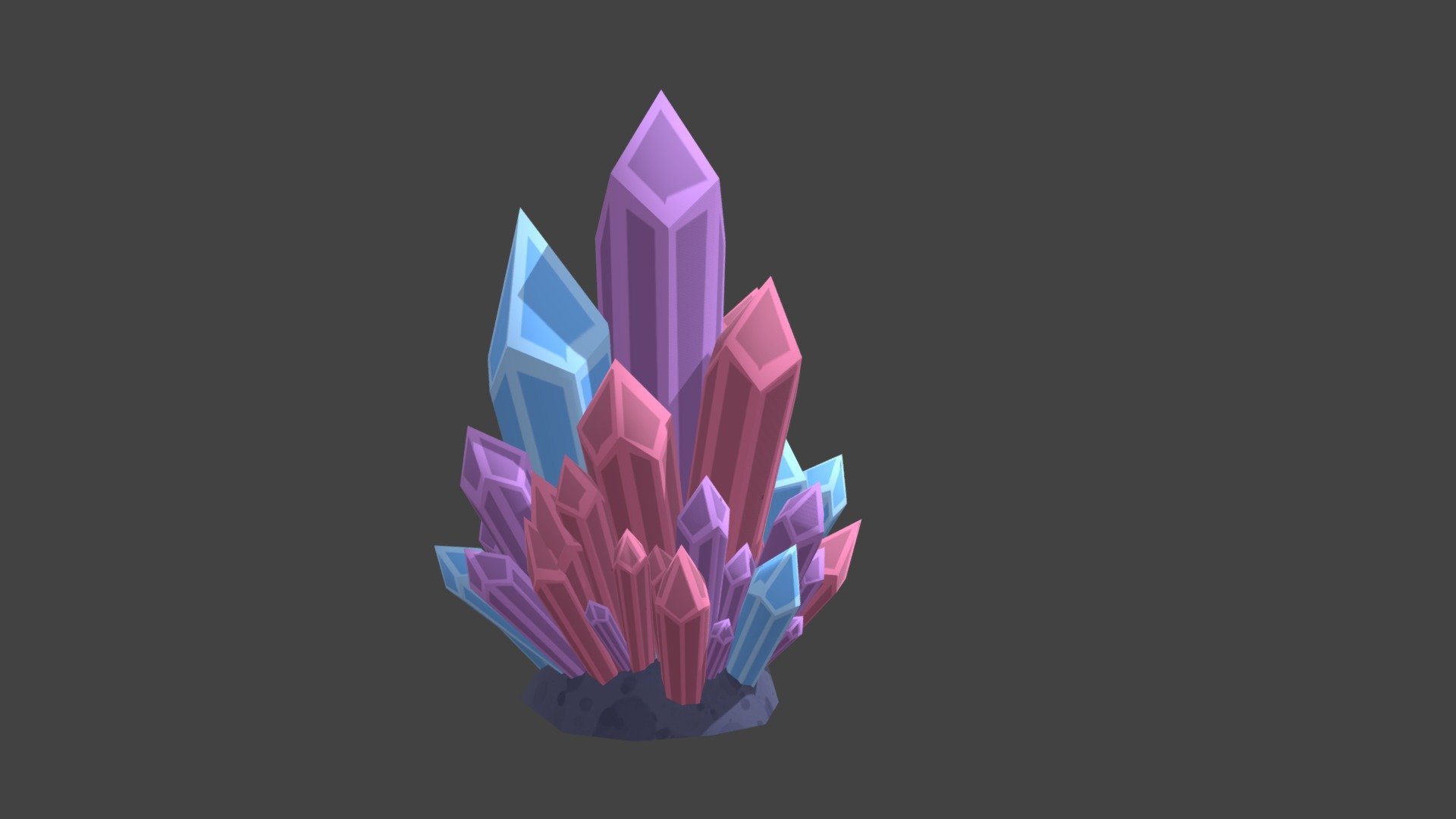 Crystal, part of a collection of other assets previously used in a game prototype. Modelled in Maya 3d model