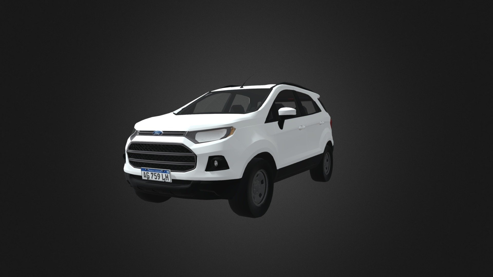 Ford Ecosport imported directly from Roblox Studio.

About Car:The Ford EcoSport (pronounced Eh-koh-sport)[1] is a subcompact crossover SUV (B-segment) manufactured by Ford. The first-generation model was developed and built in Brazil by Ford Brazil since 2003, at the Camaçari plant. The second-generation model was launched in 2012, which was assembled in factories in India, Thailand, Russia and Romania.[2] The vehicle entered the North American market for the first time in 2018. Throughout its existence, the EcoSport shares its platform with the Fiesta 3d model