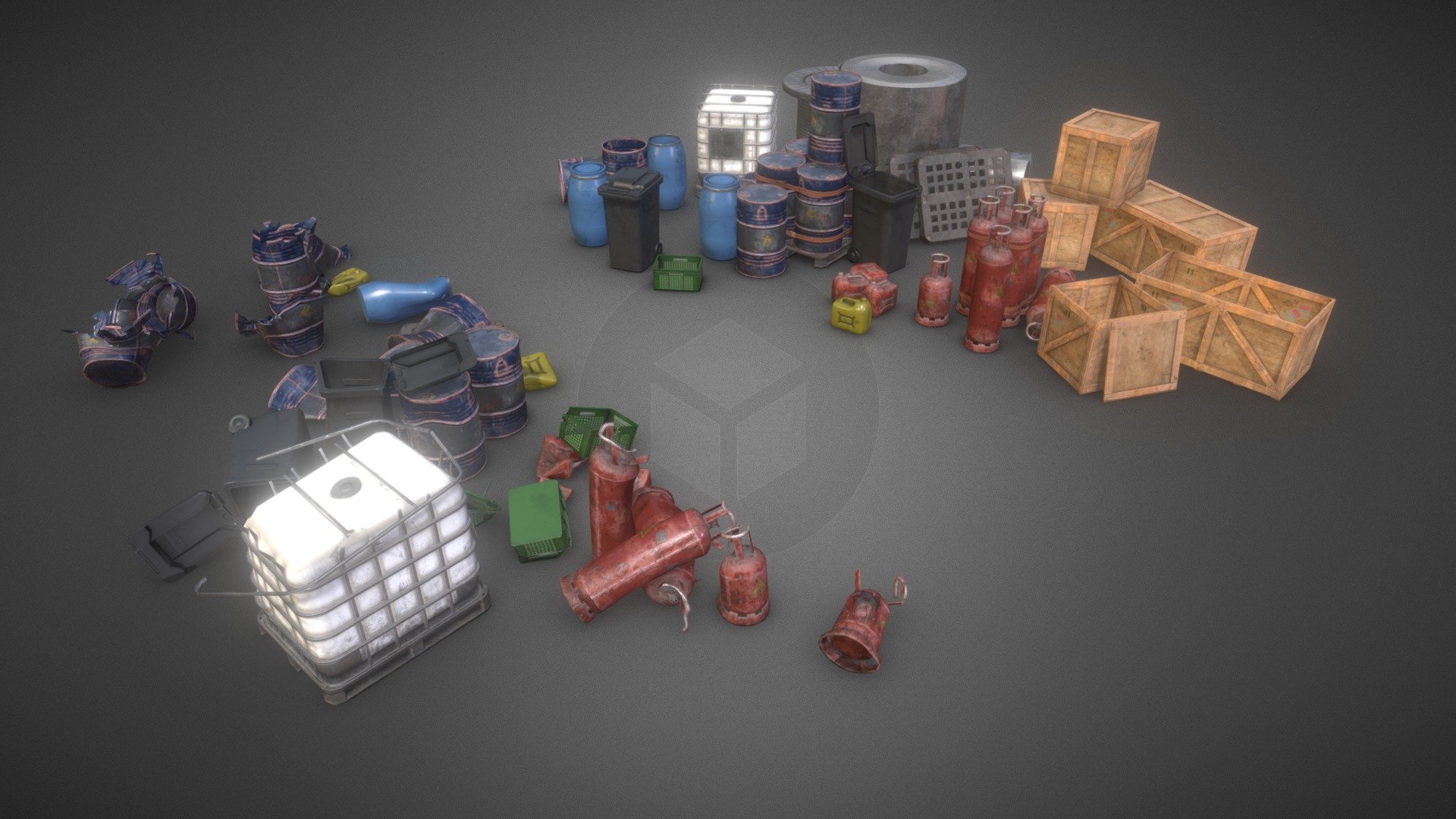 You can buy on the following platforms just type “Barrel pack”

1) Unity Assetstore 2) Unrealengine Marketplace 3) Cgtrader 4) Turbosquid

Package of realistic industrial props. 63 unique meshes with manually made LODs and 
colliders . Include textures materials and sounds. 

Features:


AAA models and Materials
63 unique model
Include clean Textures without dirt and damage

Texture Sizes:- 4096x4096 
(If necessary, the resolution can be reduced as well as converted to JPEG)

Polycount: 36 - 4576

Textures: 25
Materials: 7
Sounds: 2 - Barrel pack - 3D model by VP.Studio3d 3d model
