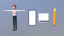 Officeman Infographic 3d Character + Tool office, info, infographic, 3d, art, man