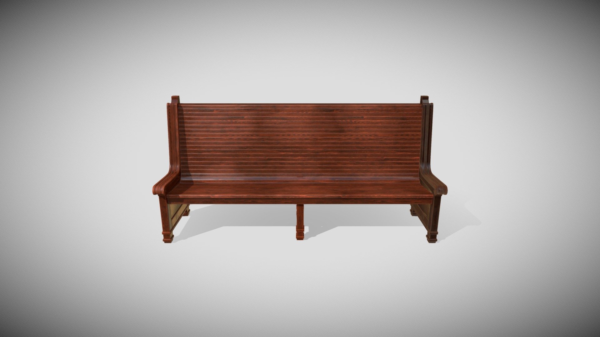 Trainstation bench inspired by the 1900's travelling images. Base model was made in Blender, and textures were made with Substance Painter.

This model was created with high quality rendered images in mind, such as arch-viz projects, but can also be used for games or other projects. If you intend to use it in a game engine, please be advised that you'll need to bring the polycount of the handrest part down because it has a lot of edge loops to control the curved shape.

Textures that come with this model are: base_color, roughness, and normal map (openGL). All in 4K resolution, so you can scale them down safely in any photo editing software, if you need lower resolution. For better resolution of the textures, this composition uses 3 different UV sets and materials. If using with a game engine, it is recomended that you channel pack the textures for saving memory usage 3d model
