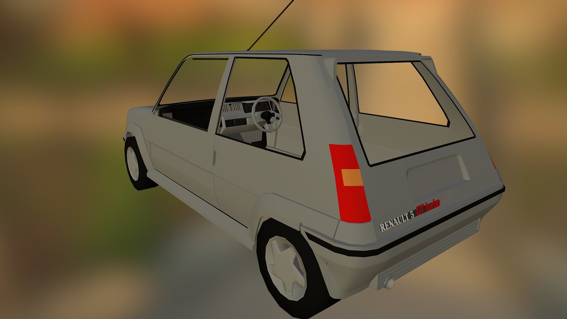 A model I began some time ago for use within the Blender Game Engine.
Posting here will motivate me to keep working on it&hellip; - WIP Renault 5 GT Turbo Phase 2 - 3D model by Digital Heritage (@3dheritage) 3d model