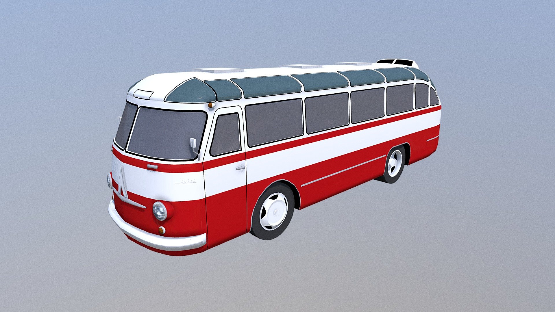 Asset for Cities Skylines. LAZ-695B was developed at the plant LAZ in Lviv in 1957-1964. Soviet city bus of the middle of the twentieth century 3d model