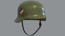 Nazi Helmet M35 armor, bulletproof, ww2, soldier, german, m35, kriegsmarine, protection, nazi, worldwar2, game, pbr, lowpoly, military, navy