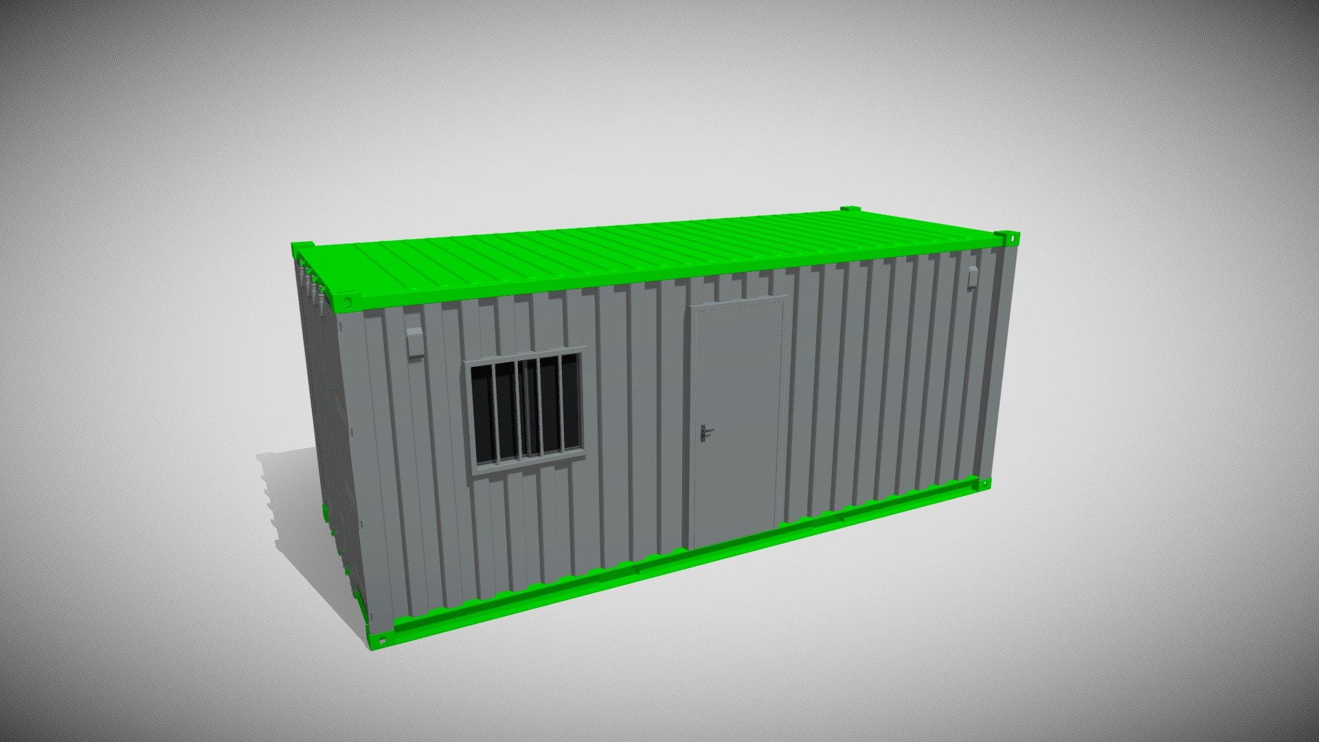Detailed model of a shipping container office or home, modeled in Cinema 4D.The model was created using approximate real world dimensions.

The model has 182,606 polys and 185,425 vertices.

An additional file has been provided containing the original Cinema 4D project file, textures and other 3d export files such as 3ds, fbx and obj 3d model