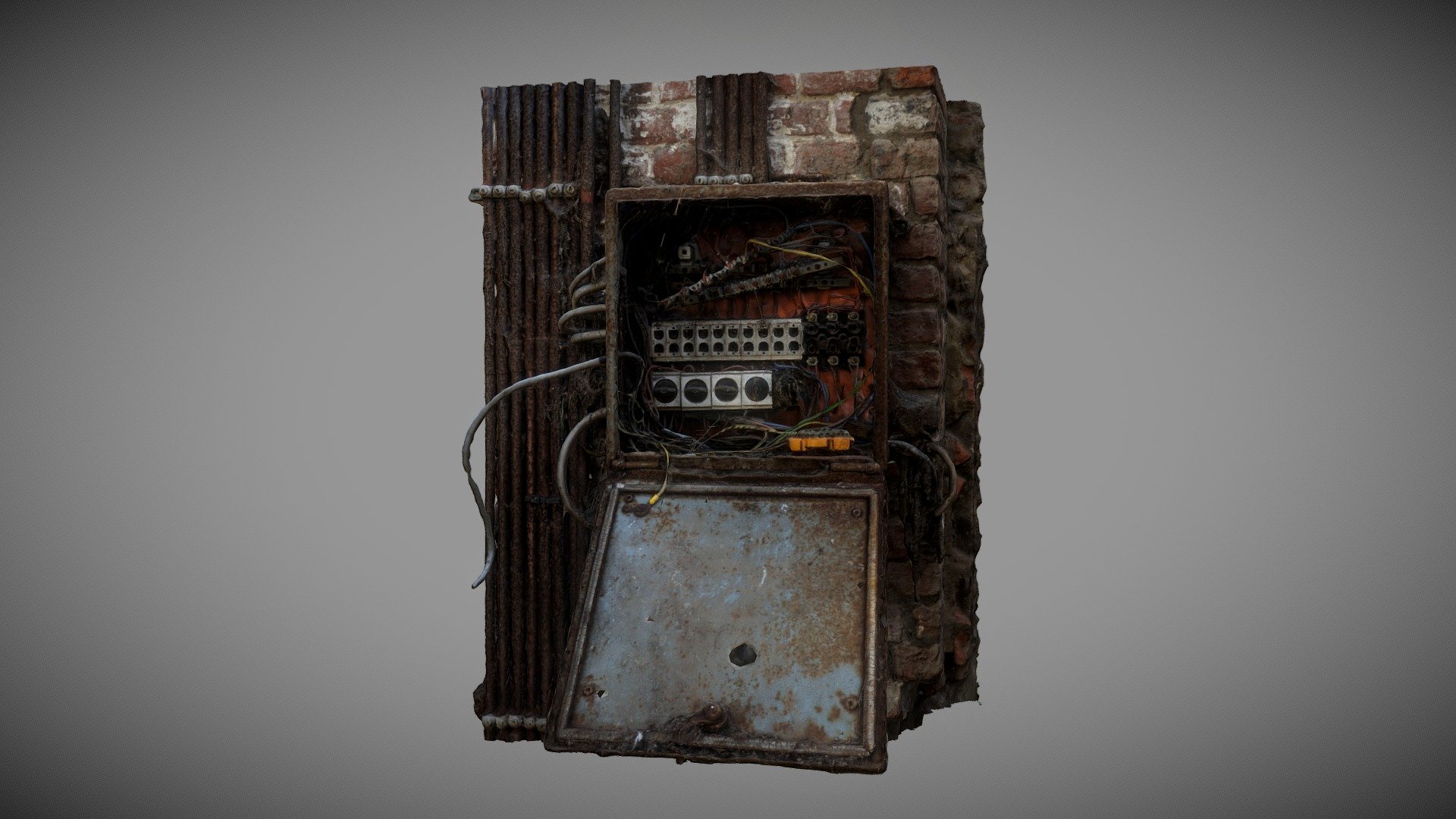 Battered Electric box in abandonned factory full of dirt, dust and rust. Made out 500 pictures with Zephyr3D Lite from 3DFlow. 

For more updates, please consider to follow me on Twitter at @GeoffreyMarchal. (https://twitter.com/GeoffreyMarchal) - Electric box - Buy Royalty Free 3D model by Geoffrey Marchal (@geoffreymarchal) 3d model