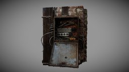 Electric box abandoned, rust, dust, dirt, wire, box, urbex, photogrammetry, 3dscan, factory, electric