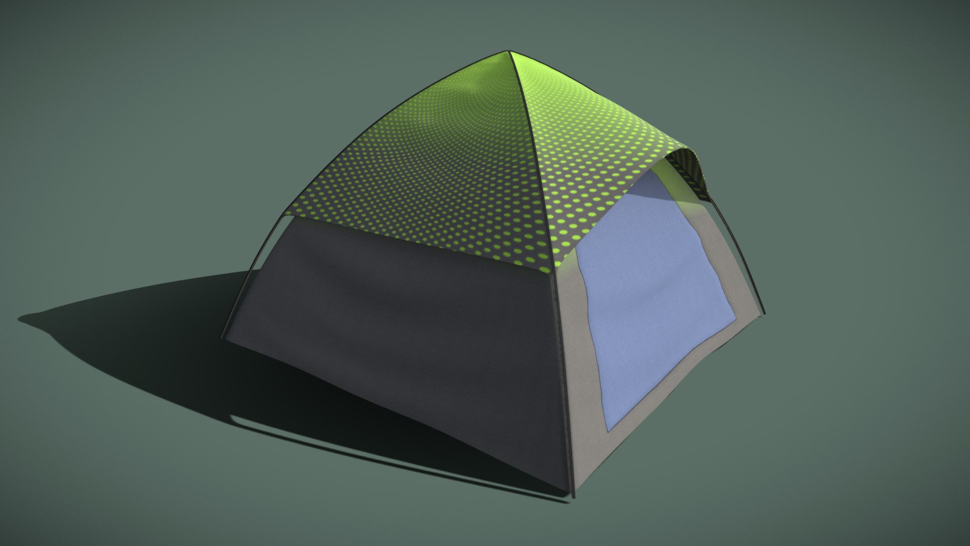A highpoly camping tent
Model details:




PBR metallic roughness textures

texture resolution : 1k (1024 x 1024)

AO maps : YES

Non-overlapping UVs : YES

Rigged : NO

Highpoly triangulated mesh

Subdivision-ready : NO

Tris : 35,880

Normal map format : OpenGL
 - Camping tent - Download Free 3D model by Blarb 3d model