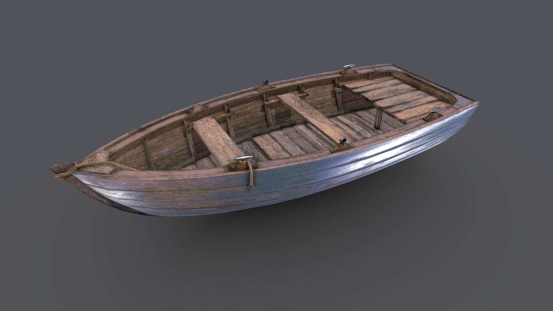 Old Wooden Boat polygons: 2553(4951 tris) verts: 4603




Created in 3ds MAX 2018 no plugins used.

Low-poly (4951 tris) ready to use in games, AR/VR

Textures are in PNG format 2048x2048 PBR metalness 1 set textures

Available formats: MAX 2018 and 2015, OBJ, MTL, FBX, .tbscene.

Files unit: Centimeters

If you need any other file format you can always request it.

All formats include materials and textures.
 - Old Wooden Boat - Buy Royalty Free 3D model by MaX3Dd 3d model