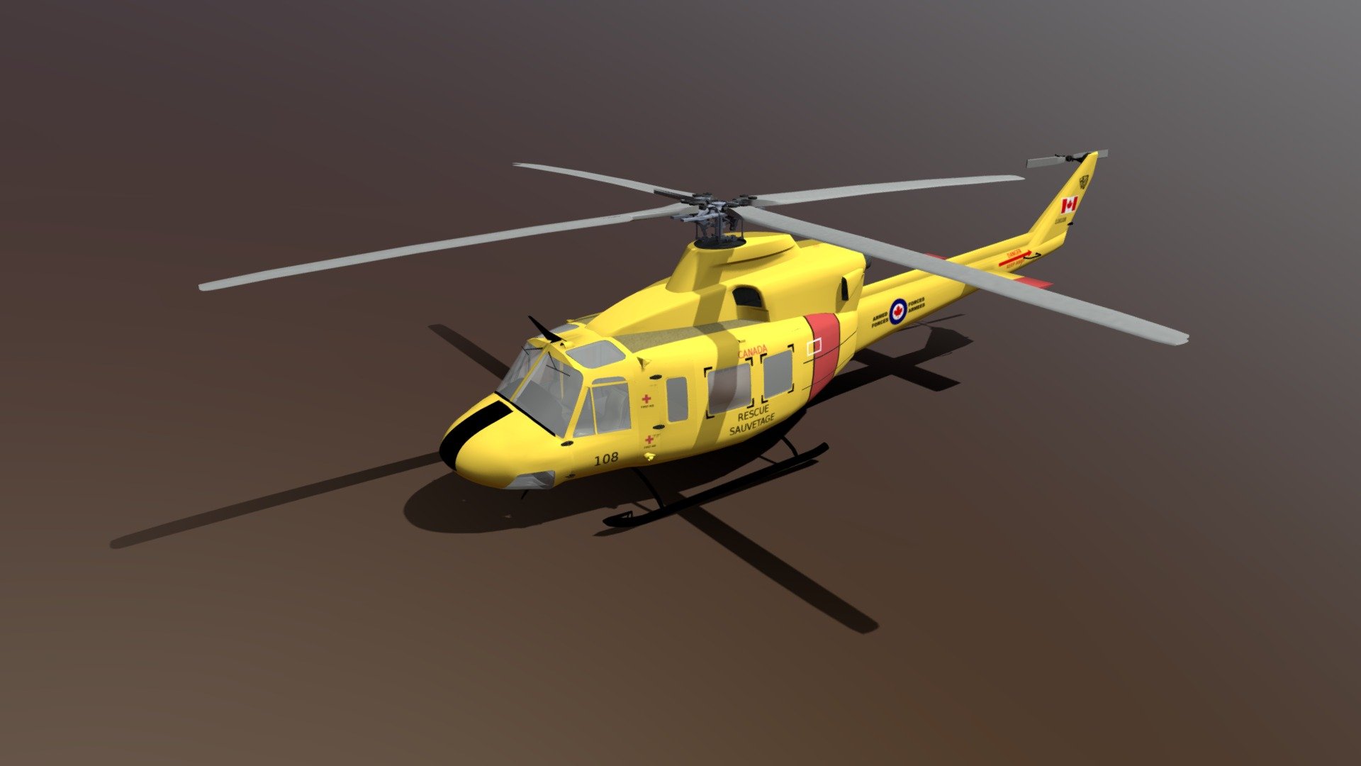 The CH-146 Griffon is the designation for the medium Bell 412EP helicopter built for the Royal Canadian Air Force by the commercial division of Bell Aircraft 3d model