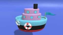 Cartoon Cute Ship Boat