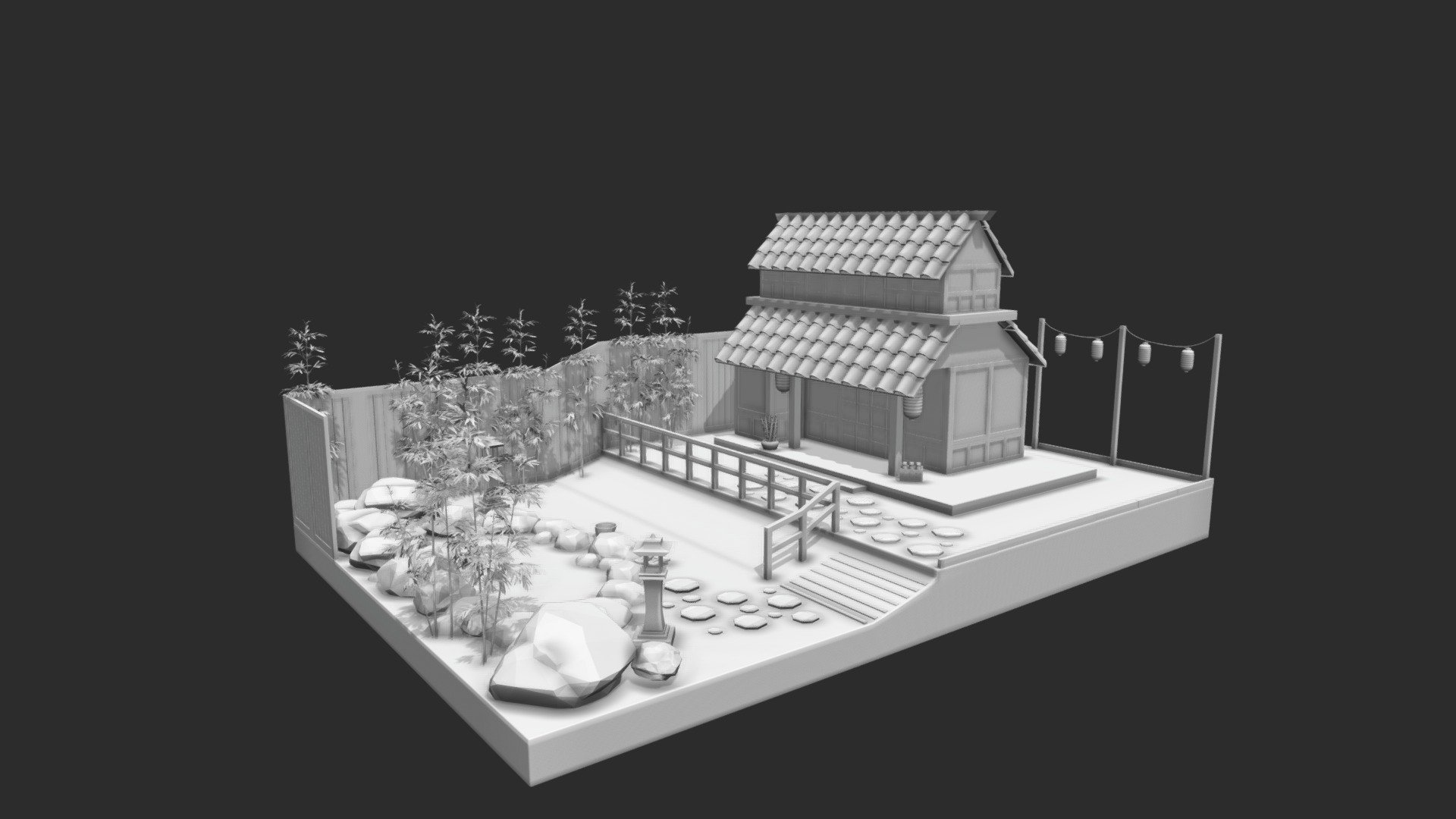 Japanese onsen model without textures :) - Onsen [sketch] - 3D model by Alice (@Alicja_Szulc) 3d model