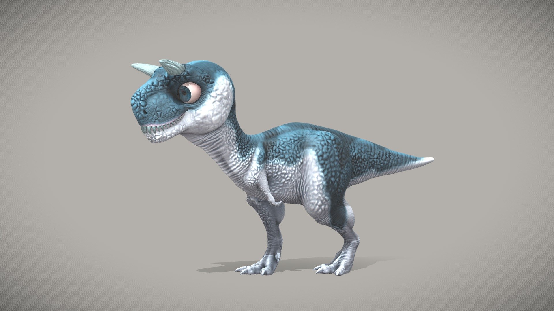 An animated cartoon Carnotaurus Sastrei I've made with Blender and Gimp and which is part of a small collection of  Cartoon Prehistoric Creatures so subscribe it to stay tuned 3d model
