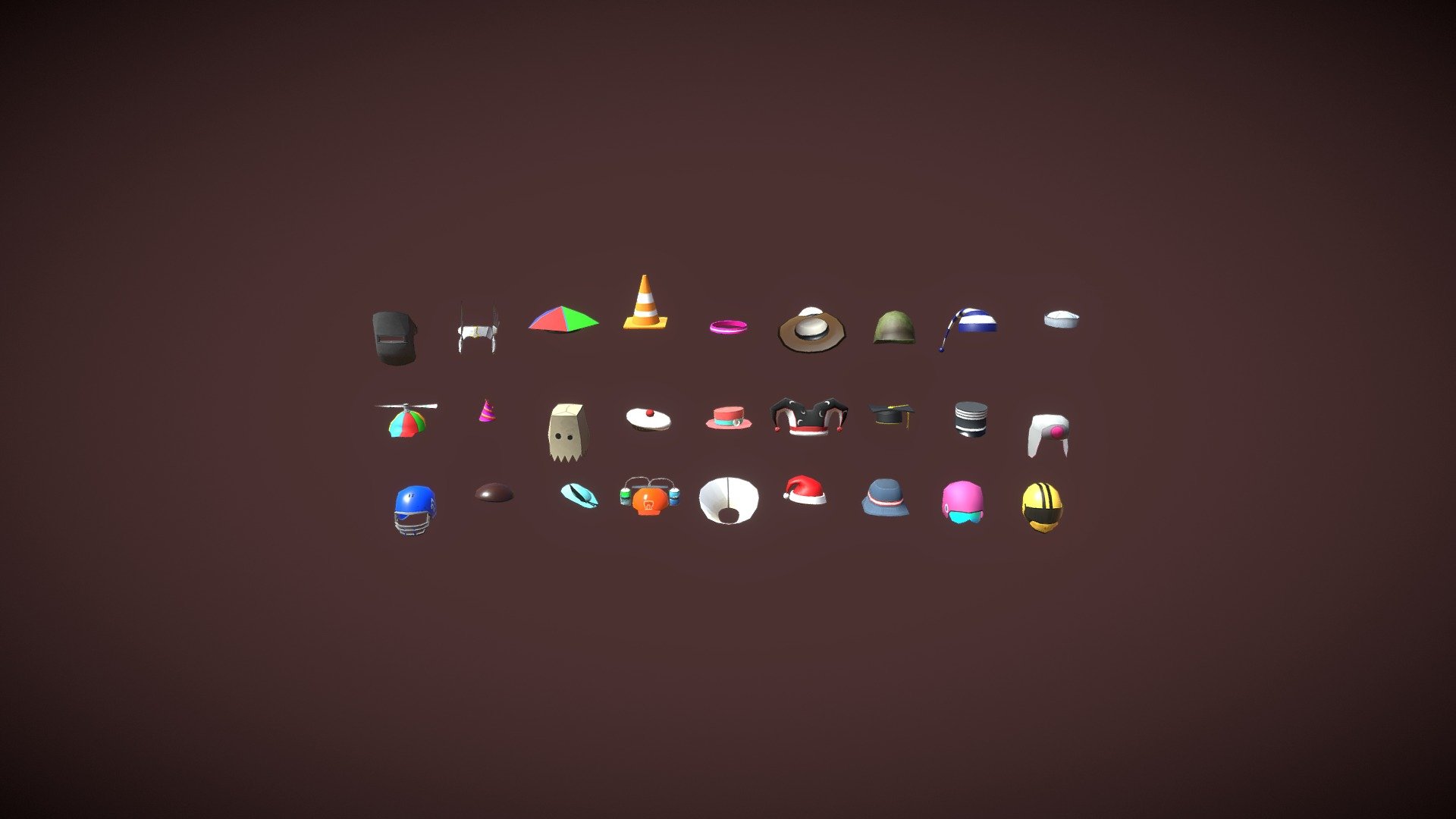 [M]27 Low Poly Hats #2 - Buy Royalty Free 3D model by MeowingMammoth (@danielius.gnizinskas) 3d model