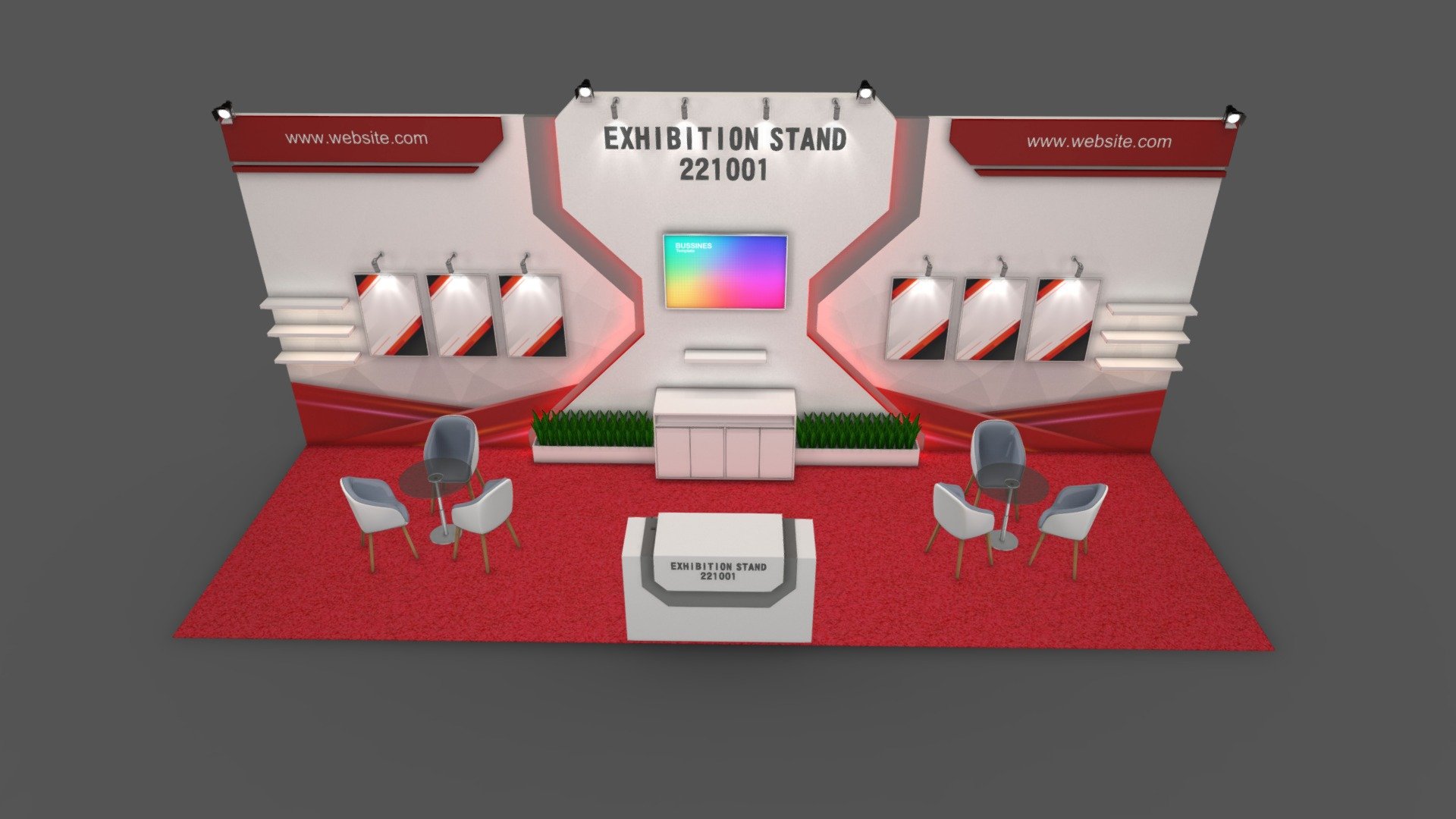 Exhibition (Stand, booth, stall) Design

27 sqm / 9x3m - 3 exposed sides booth layout

Format: 

1. Autodesk 3Ds max 2020 / V ray 5

2. Autodesk 3Ds max 2017 / Default scanline

3. Obj Format


EXHIBITION STAND_221001_obj standard map

EXHIBITION STAND_221001_obj V ray complete map

4. Fbx format


EXHIBITION STAND_221001_fbx standard map

EXHIBITION STAND_221001_fbx V ray complete map

Unit: cm

thank you for visiting / download
If you are interested in other models, please visit my collection



EXHIBITION STAND 36 Sqm
https://sketchfab.com/fasih.lisan/collections/exhibition-stand-36-sqm-34b6419aa7ec4556b18d8a381c51db77

EXHIBITION STAND 18 Sqm
https://sketchfab.com/fasih.lisan/collections/exhibition-stand-18-sqm-9a22add1012e4c36961b6e1db26a0280

EXHIBITION STAND 9 sqm
https://sketchfab.com/fasih.lisan/collections/exhibition-stand-9-sqm-2afc738a25634768ba5335da876876f2 - EXHIBITION STAND_221001 - Download Free 3D model by fasih.lisan 3d model
