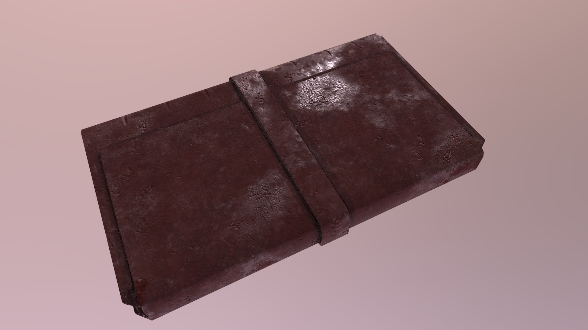 Composed of old damaged leather and old paper - Old Diary - 3D model by Ikki_3d 3d model