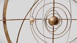 The Orrery solarsystem, planet, globe, mechanical, astronomy, antique, orrery, armillary, armillary-sphere, substancepainter, substance, animation, animated, space