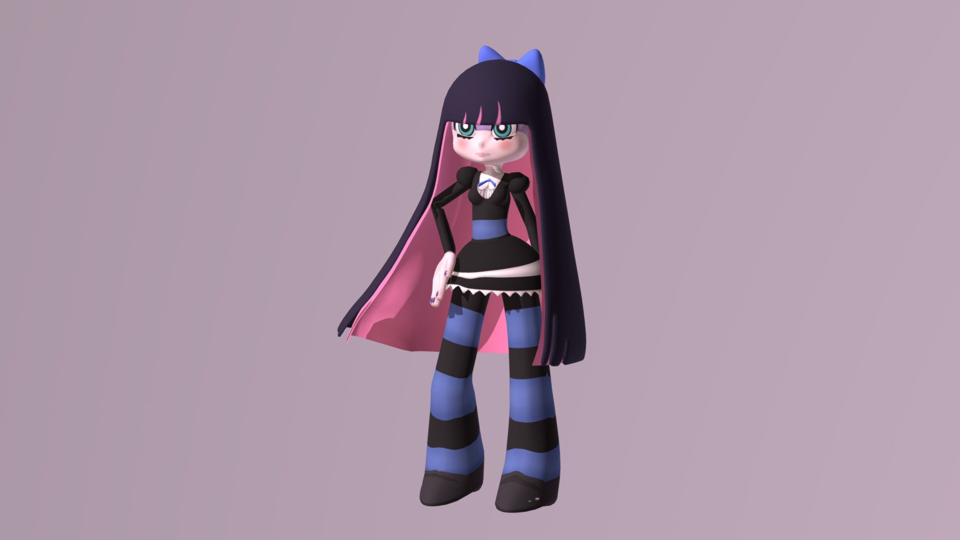 From the  2D anime  Panty and Stocking.
Model made in 3DsMax as a class assigment. 

Del anime Panty and Stocking. Modelo realizado en 3DsMax - Stocking - 3D model by Karla Martin (@kmartin) 3d model