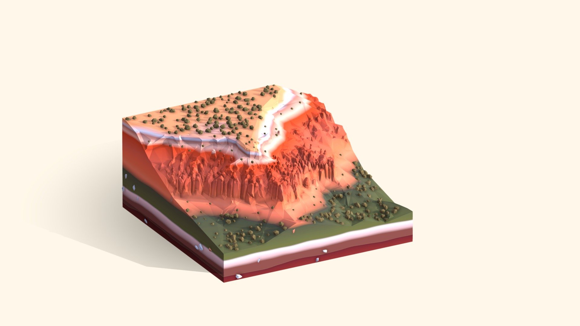 Cartoon Lowpoly Bryce Canyon Landmark 3d Illsutration

Created on Cinema 4d R17 (Render Ready on native file)

19939 Polygons

UVW textured

Game Ready, AR Ready, VR Ready

Include Monument, trees, landscape.
 - Cartoon Low Poly Bryce Canyon Landmark - Buy Royalty Free 3D model by antonmoek 3d model