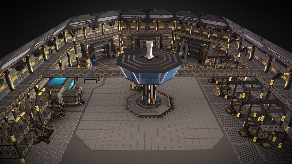I have been designing 3D Mechs for a while but I realized that my mechs need warm home that they can rest, repair, reload themselves :) so I decided to build this mech Hangar. 

This time it is octogonal and has even more space.

It has 3 mech repair booths and 4 modification stands. There is a control room in the center of the facility and also a labroratuary for new weapon developments
Every 3d item has diffuse and normalmaps 3d model