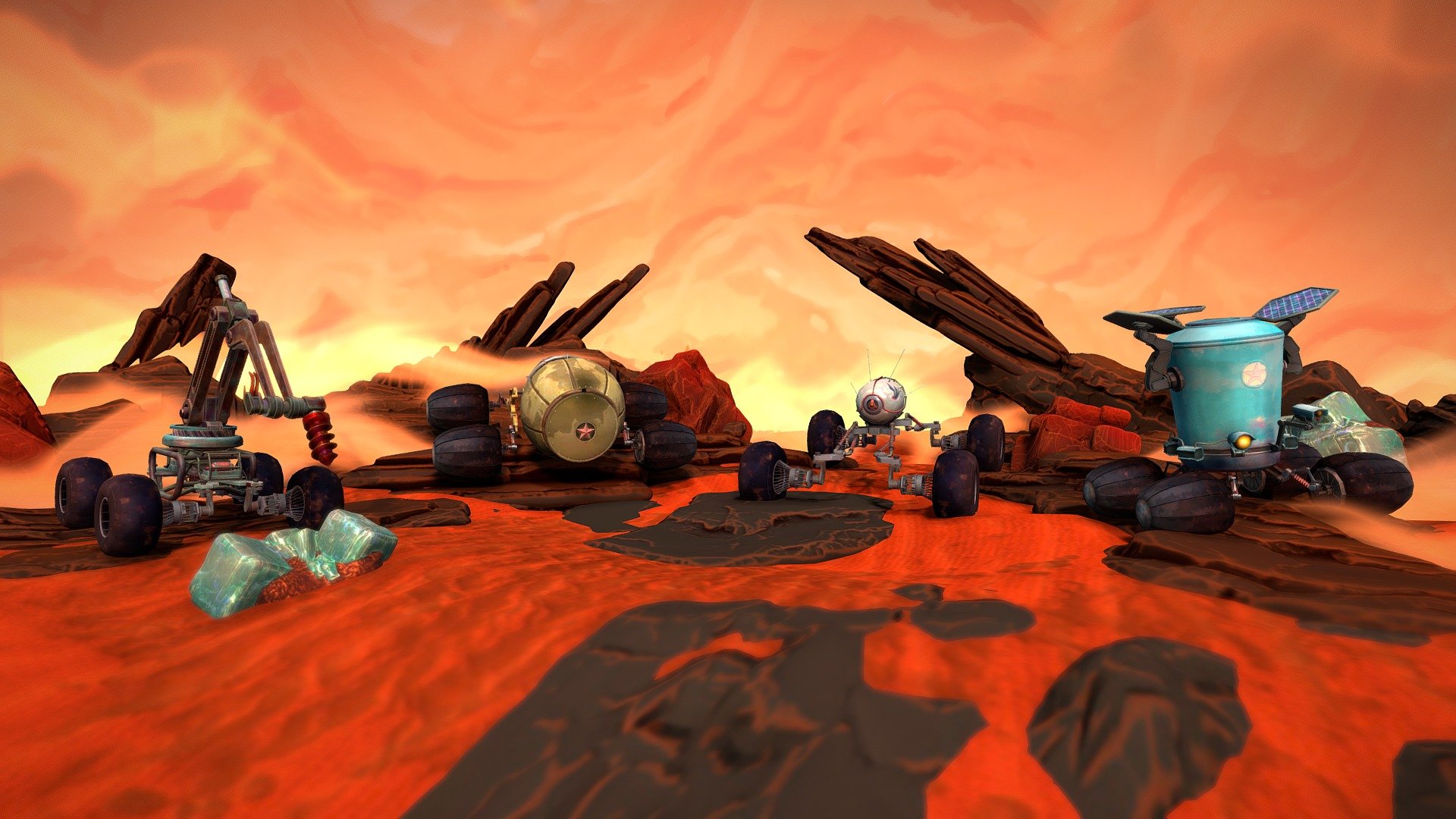 Here is a small Mars rovers scene.
All assets were created for the game &ldquo;Red Planet Pioneers