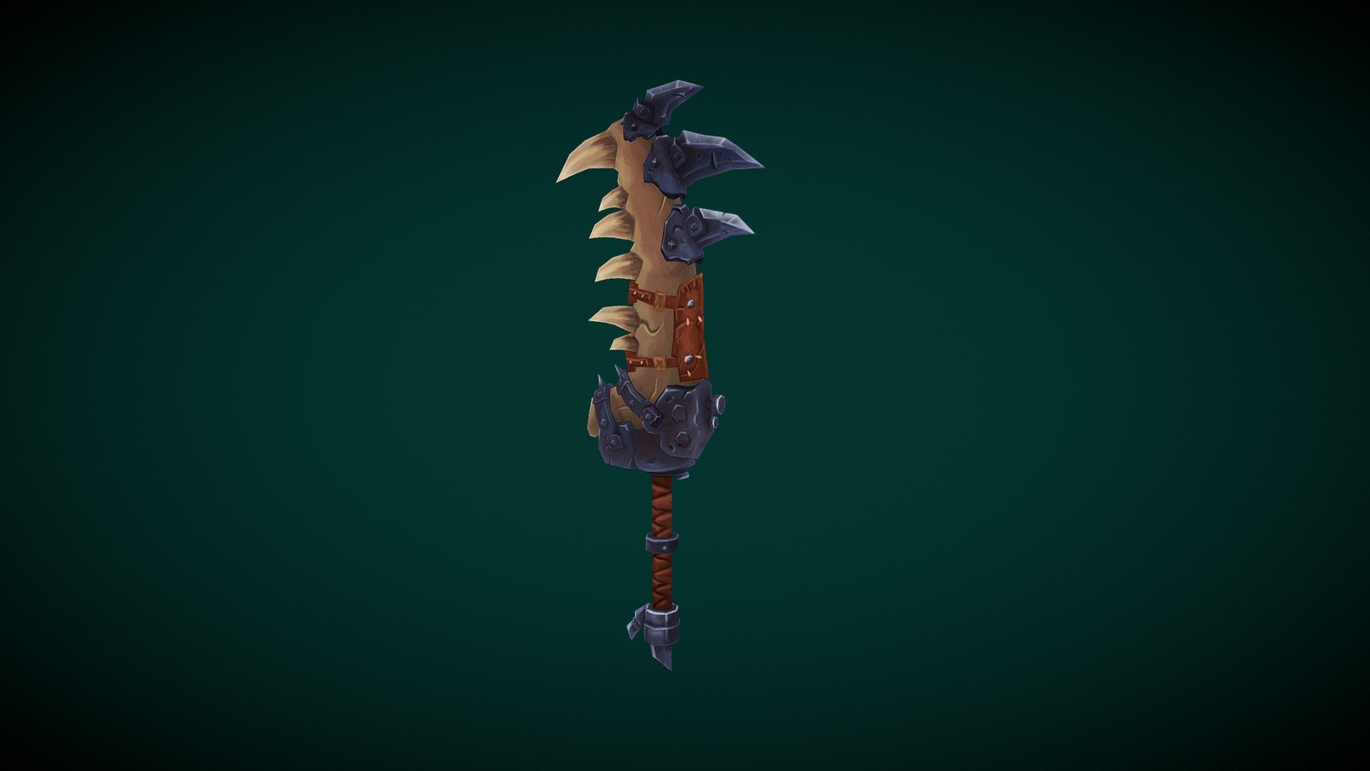 Hand painted Sword made of animal jaw - The Jaw - 3D model by dev_maya 3d model