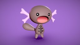 Paldean Wooper pokemon, b3d, scarlet, wooper, violet, blender, paldean
