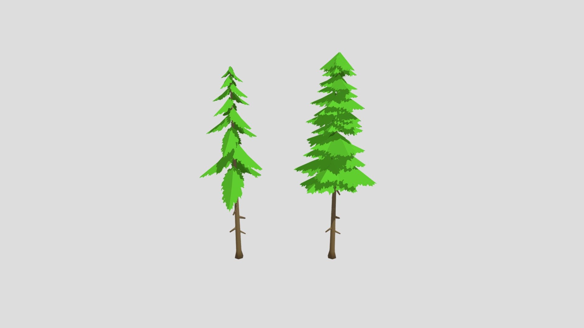 Toon Pine Trees - 3D model by Relancer (@relancergames) 3d model