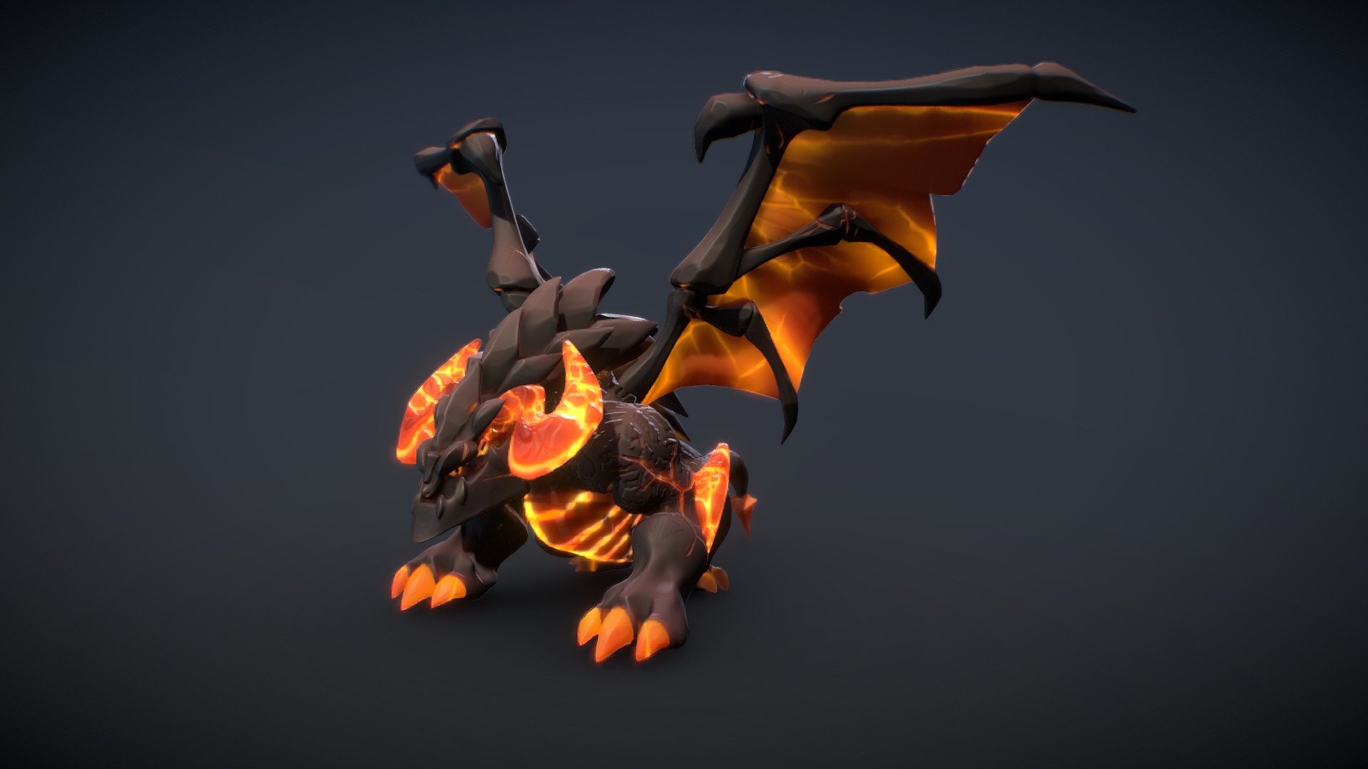 Stylized lava Dragon - Stylized lava Dragon - 3D model by gourmet_Z (@451454817) 3d model