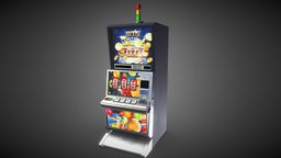 slot machine fruit, big, random, scale, machine, buttons, slot, lowpoly
