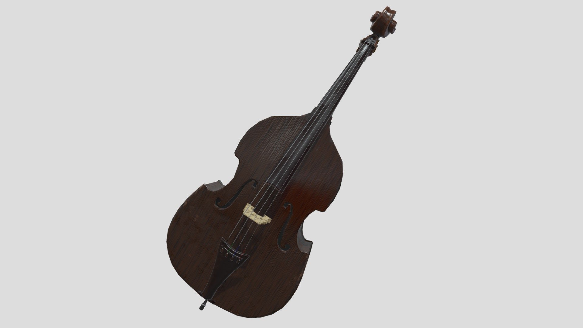 3d model of a Double Bass. Perfect for games, scenes or renders.

Model is correctly divided into main parts. All main parts are presented as separate parts therefore materials of objects are easy to be modified or removed and standard parts are easy to be replaced.

TEXTURES: Models includes high textures with maps: Base Color (.png) Height (.png) Metallic (.png) Normal (.png) Roughness (.png)

FORMATS: .obj .dae .stl .blend .fbx .3ds

GENERAL: Easy editable. Model is fully textured.

Vertices: 13.5 k Polygons: 13.1 k

All formats have been tested and work correctly.

Some files may need textures or materials adjusted or added depending on the program they are imported into 3d model